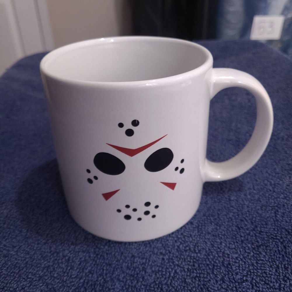 Friday The 13th Jason Voorhees Ceramic Jumbo Mug White Splatter Hockey Mask‎